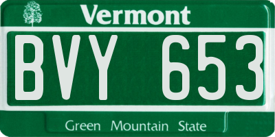 VT license plate BVY653