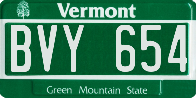 VT license plate BVY654
