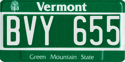 VT license plate BVY655