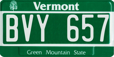VT license plate BVY657