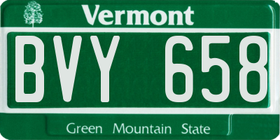 VT license plate BVY658