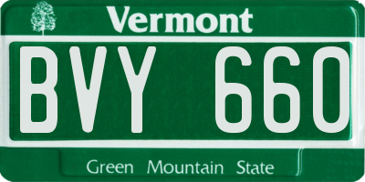 VT license plate BVY660