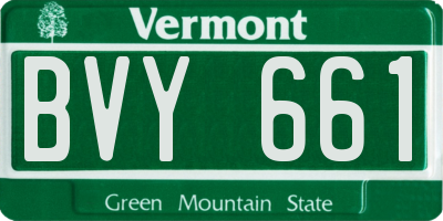 VT license plate BVY661