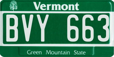 VT license plate BVY663