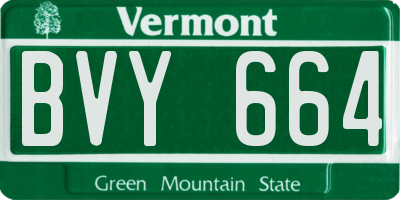 VT license plate BVY664