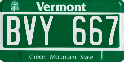 VT license plate BVY667