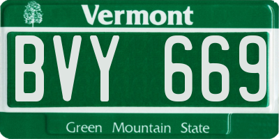 VT license plate BVY669