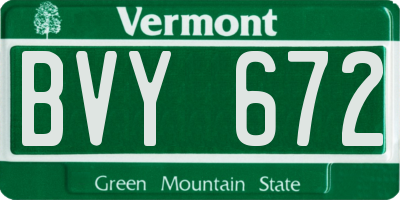 VT license plate BVY672