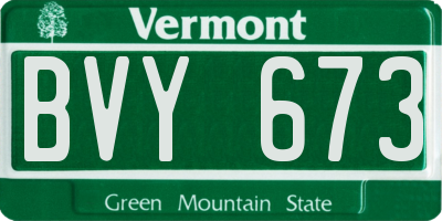 VT license plate BVY673