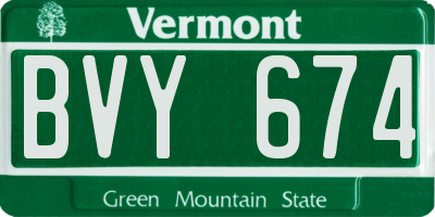 VT license plate BVY674