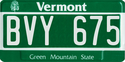 VT license plate BVY675