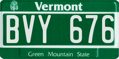 VT license plate BVY676