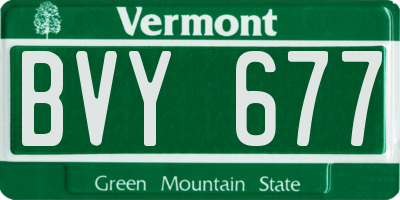 VT license plate BVY677