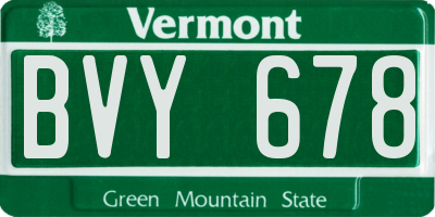 VT license plate BVY678