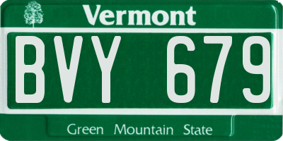 VT license plate BVY679