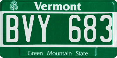 VT license plate BVY683