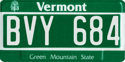 VT license plate BVY684