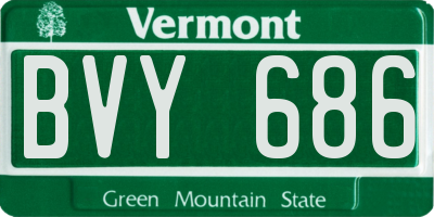 VT license plate BVY686