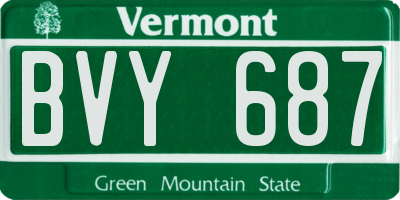 VT license plate BVY687