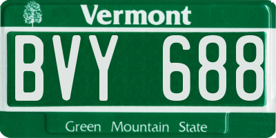 VT license plate BVY688