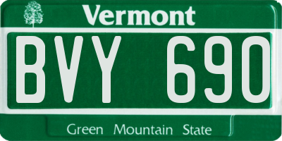 VT license plate BVY690
