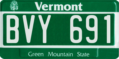 VT license plate BVY691