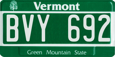 VT license plate BVY692
