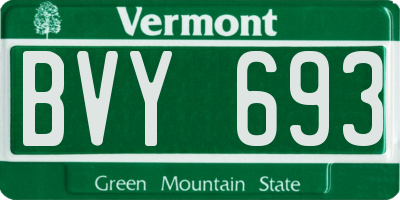 VT license plate BVY693
