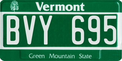 VT license plate BVY695