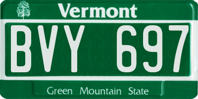 VT license plate BVY697