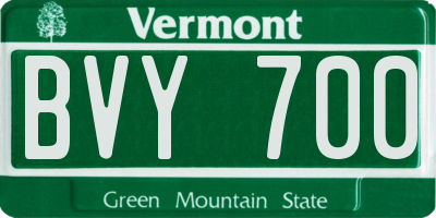 VT license plate BVY700