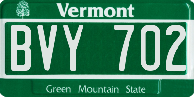 VT license plate BVY702