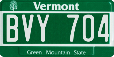 VT license plate BVY704