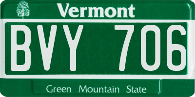 VT license plate BVY706