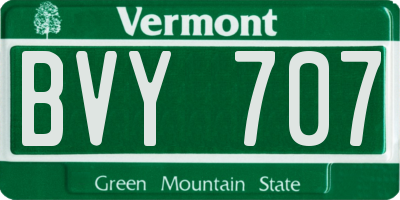 VT license plate BVY707