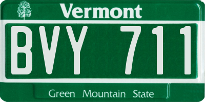 VT license plate BVY711