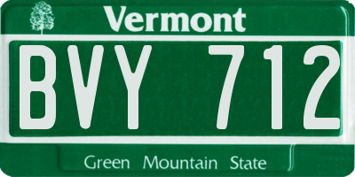 VT license plate BVY712