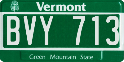 VT license plate BVY713