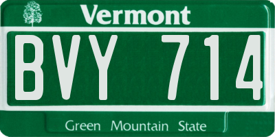 VT license plate BVY714