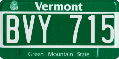 VT license plate BVY715