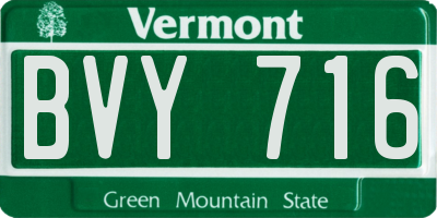VT license plate BVY716