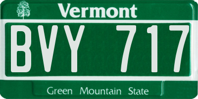 VT license plate BVY717