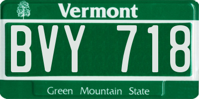 VT license plate BVY718