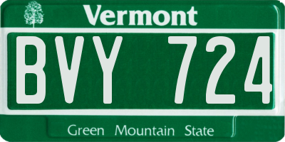 VT license plate BVY724