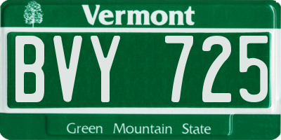 VT license plate BVY725