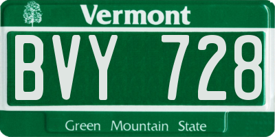 VT license plate BVY728