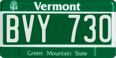 VT license plate BVY730
