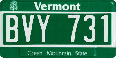 VT license plate BVY731