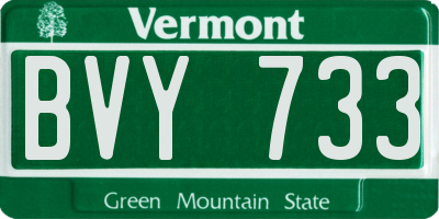 VT license plate BVY733