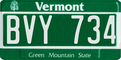 VT license plate BVY734